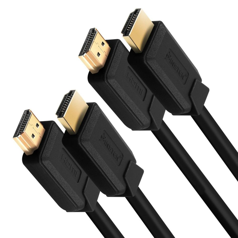 2 Pack HDMI Male to Male Cable, 2.1 Version, 8K 60Hz, 48Gbps, PVC Cable, Gold Connectors, 1.5ft , Black Black |  Electronics Electronics Black