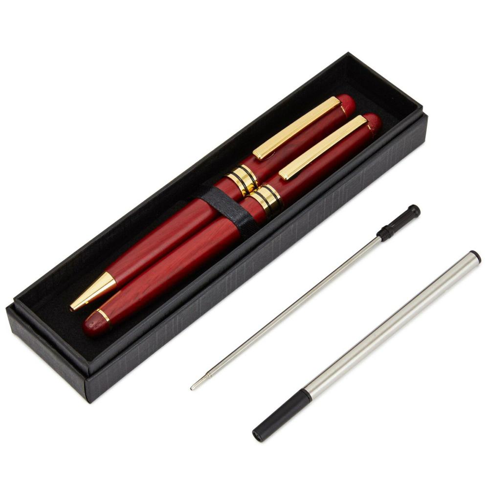 2 Pack Luxury Rosewood Pen Sets for Men Gift – Fancy Nice Ballpoint Pens with Black Ink Refills for Signature Executives Business Office Red |  Pens, Pencils & Markers Office Supplies Pens, Pencils & Markers