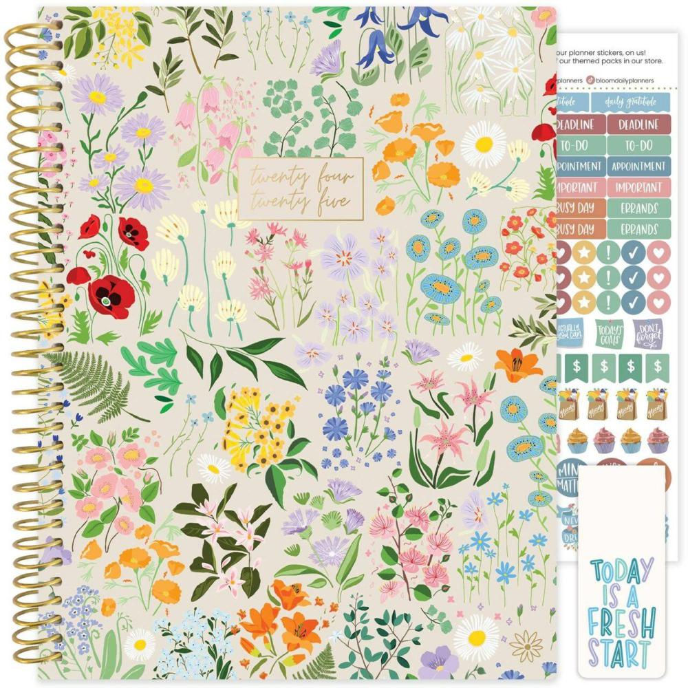 2024-25 Soft Cover Planner, 8.5″ x 11″, Garden Party, Beige  |  Calendars & Planners Calendars & Planners Calendars & Planners