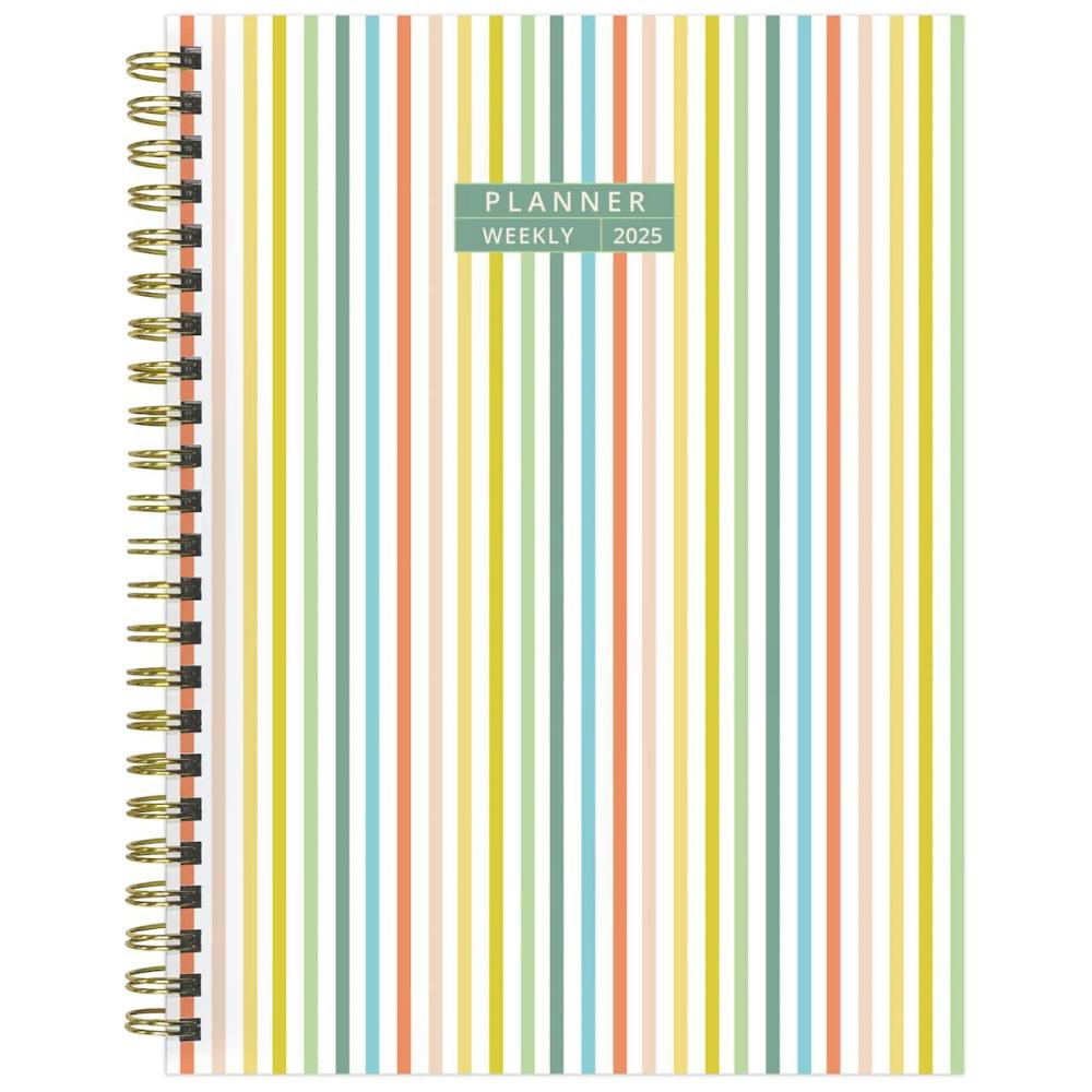 2025 Medium Malibu Stripes Weekly Monthly Spiral Planner  |  Calendars & Planners Calendars & Planners Calendars & Planners