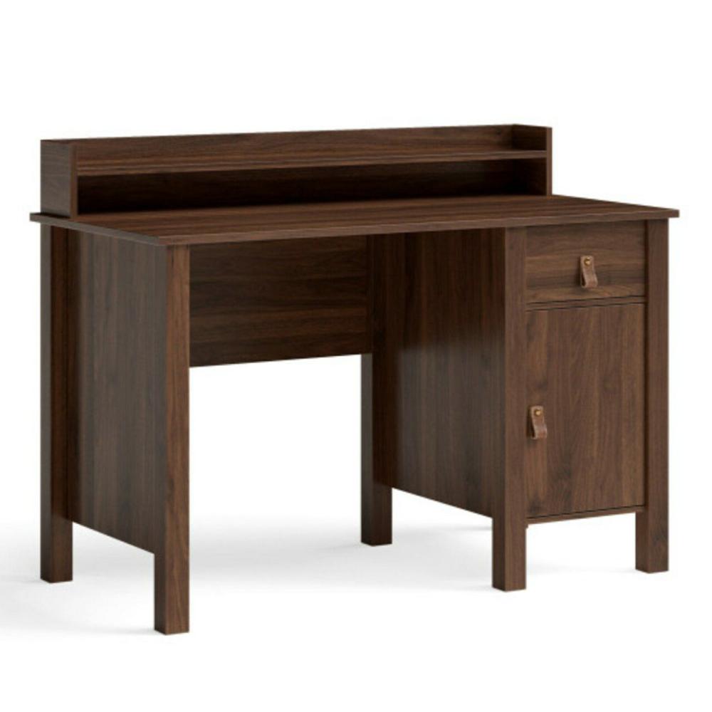 48 Inch Computer Desk Writing Workstation with Drawer and Hutch Walnut-Walnut  |  Furniture & Storage Furniture & Storage Furniture & Storage