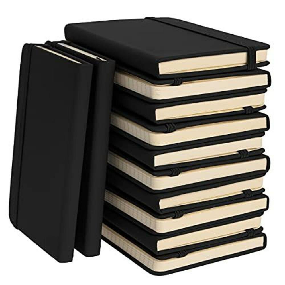 A6 Pocket Size Mini Notebooks with Hardcover – Ruled Small Pocket Journal Set for School, Home & Office – 124 pages (3.7″ x 5.7″) with Inner Pocket (Black, 12 Pack) Black |  Paper Office Supplies Black