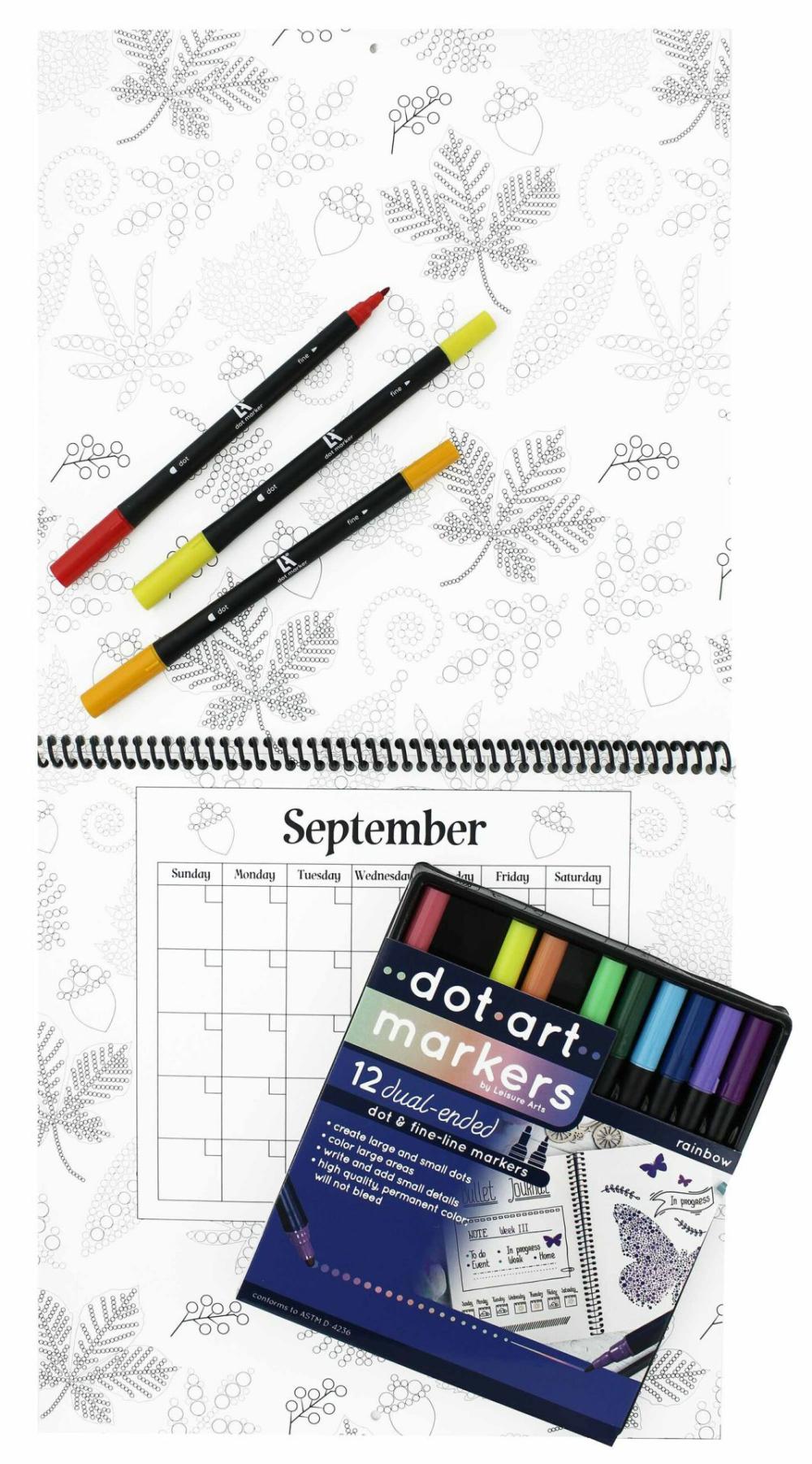 Crafting Dot Art Calendar 12×12 with Markers  |  Calendars & Planners Calendars & Planners Calendars & Planners