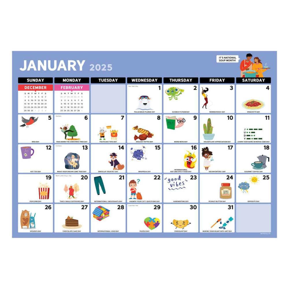 Medium 2025 Every Day is a Holiday Monthly Blotter Desk Pad Calendar  |  Calendars & Planners Calendars & Planners Calendars & Planners