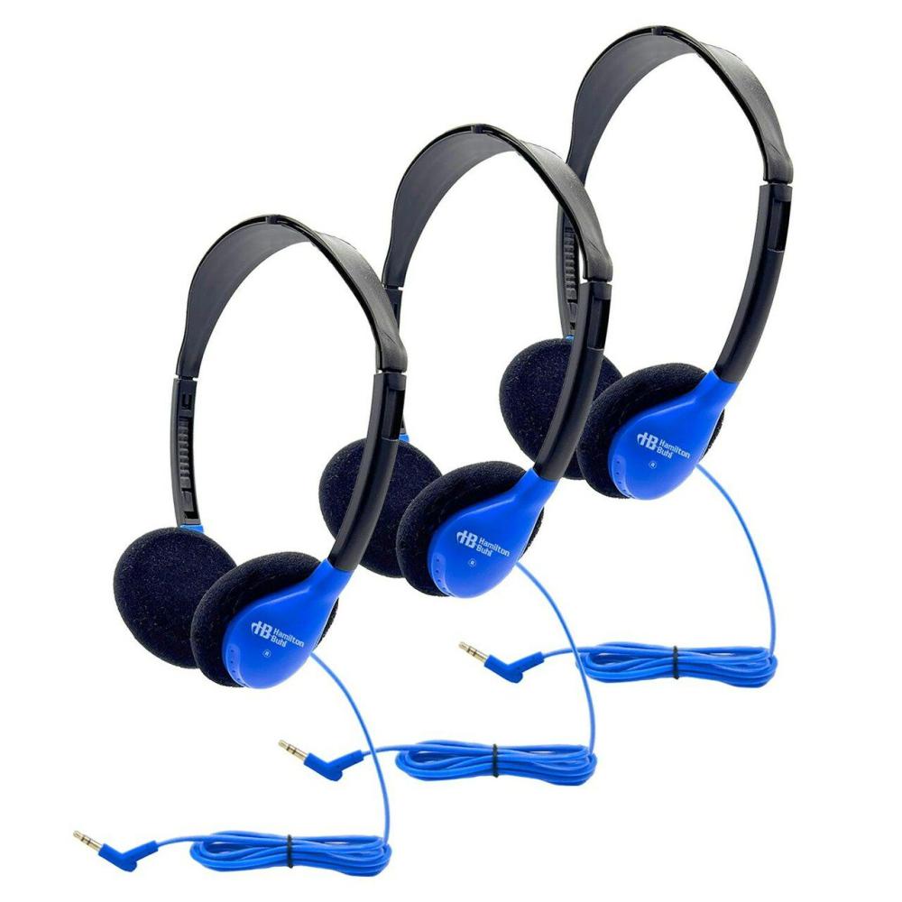 Personal On-Ear Stereo Headphone, Blue, Pack of 3  |  Electronics Electronics Electronics