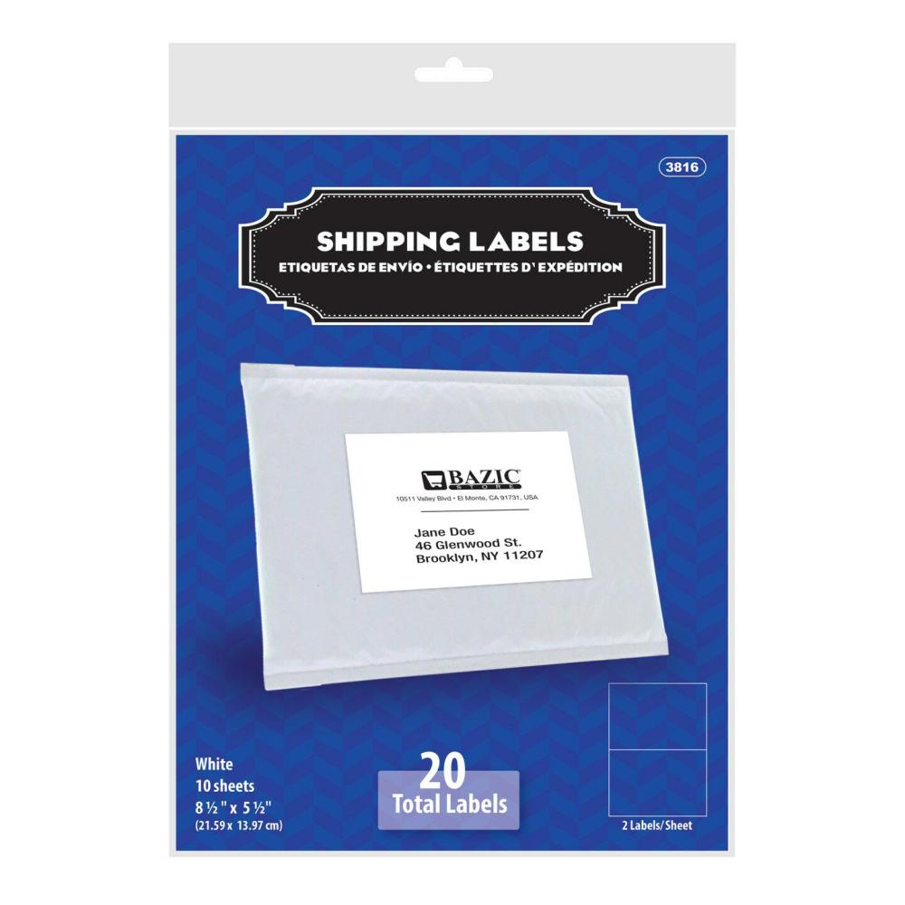 Shipping Labels 8.5″ X 5.5″ (20/Pack)  |  Packing & Shipping Office Supplies Packing & Shipping