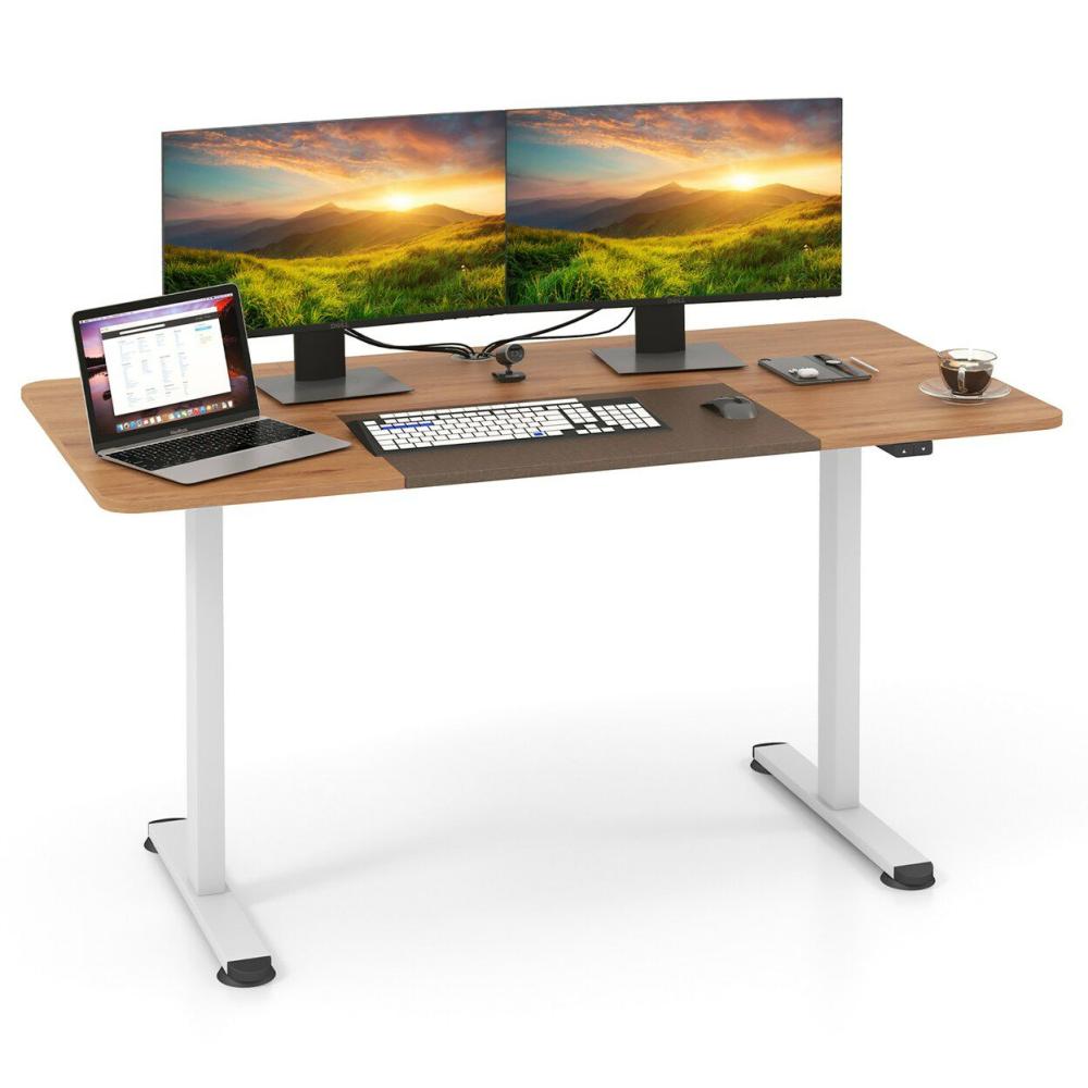 55 Electric Standing Desk Height Adjustable Home Office Table w/ Hook Natural |  Furniture & Storage Furniture & Storage Furniture & Storage