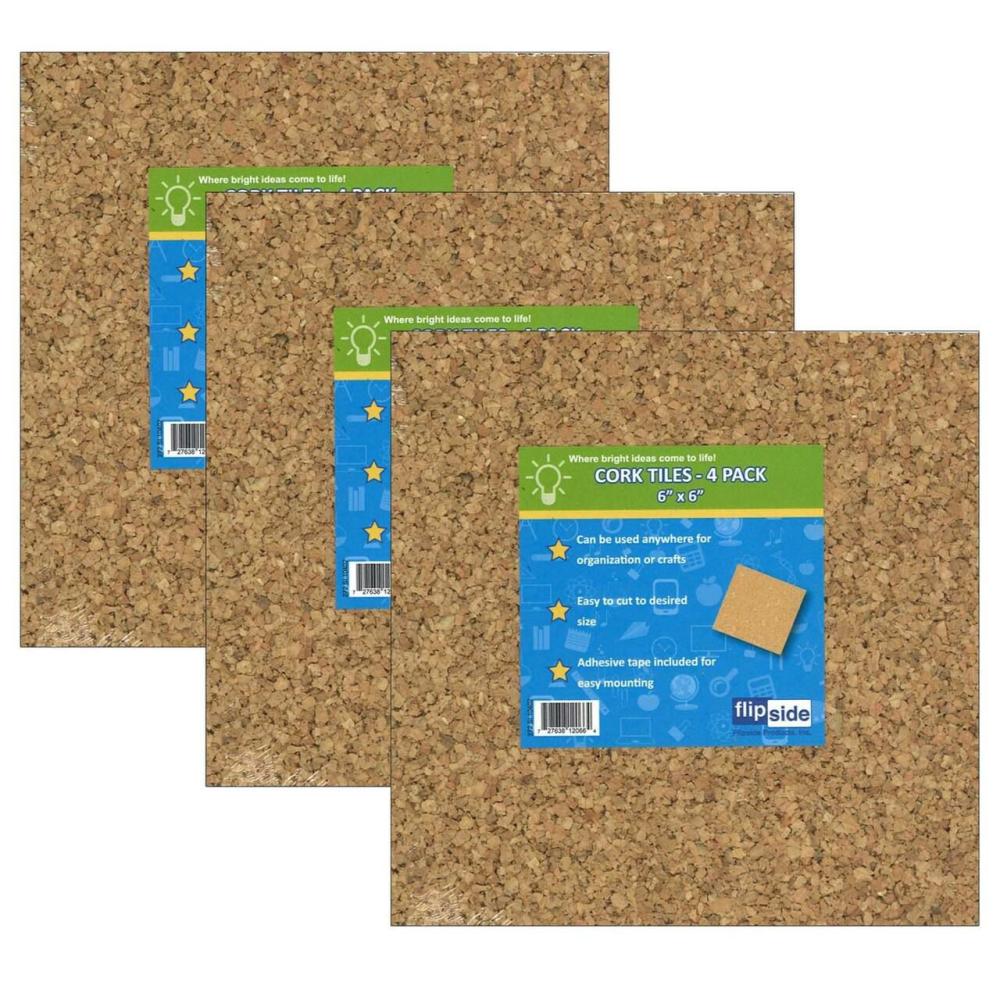 Products 6″ x 6″ Natural Cork Tiles, 3 Packs of 4  |  Whiteboards & Corkboards Office Supplies Whiteboards & Corkboards