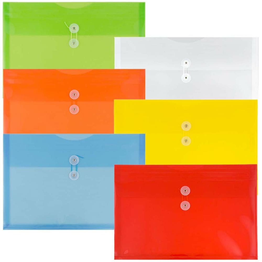 9.75″ x 14.5″ Plastic Button & String Tie Closure Envelopes, 6ct.  |  Paper Office Supplies Paper