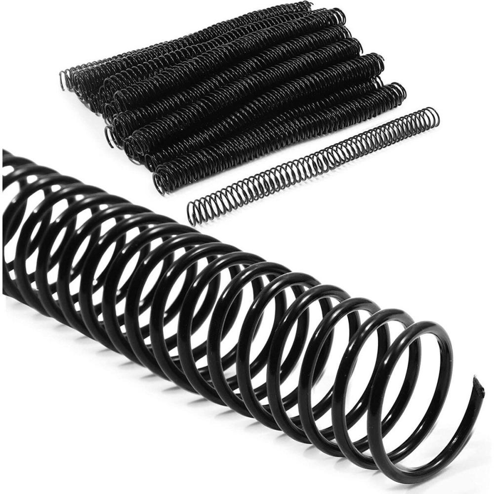 Black Spiral Binding Coils, Plastic Spines for 160 Sheets (12 in, 20mm, 4:1 Pitch, 50 Pack) Black |  Office Supplies Office Supplies Black