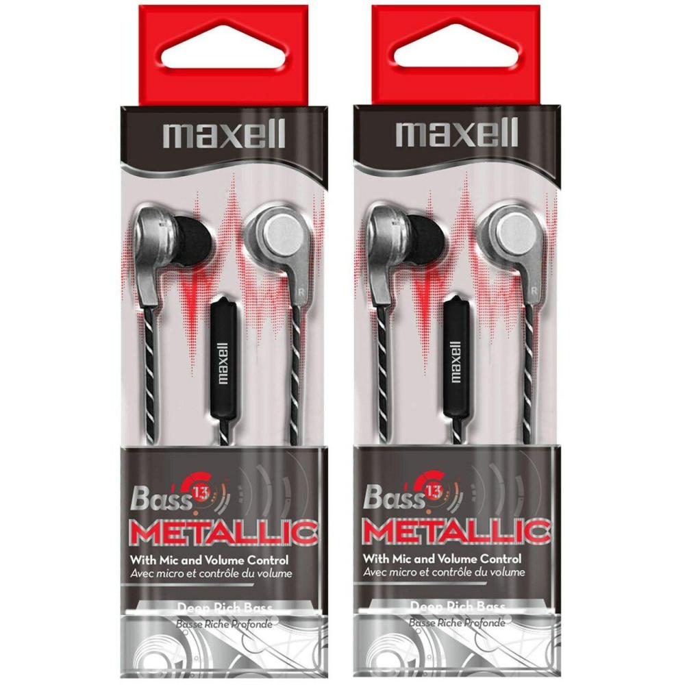 Metallic Earbuds with Mic & Volume Control, Pack of 2  |  Electronics Electronics Electronics