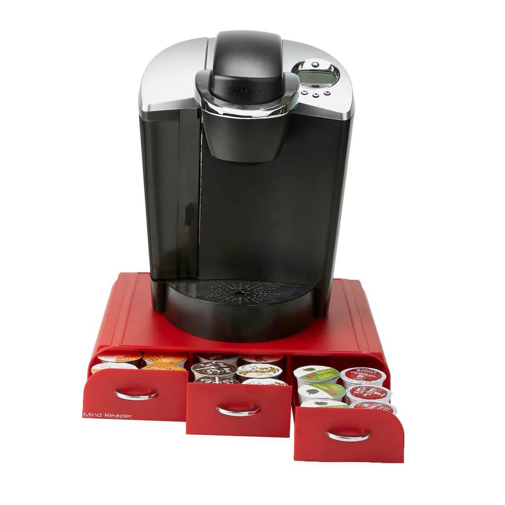 Red 36 Capacity Single Serve Coffee Pod Holder Drawer  |  Break Room Supplies